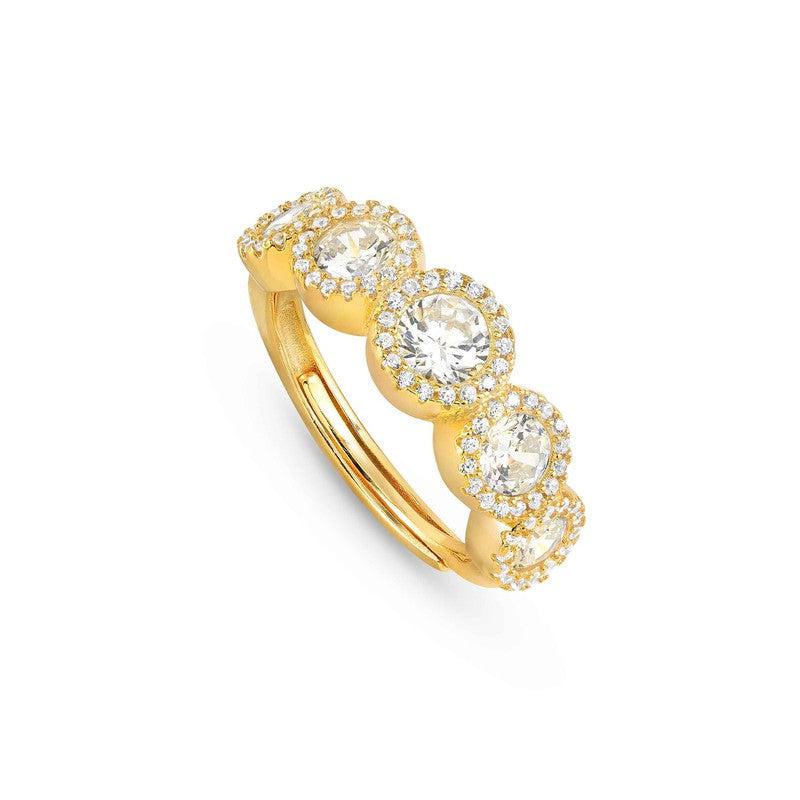 Nomination Seidivina Ring, Rich, Cubic Zirconia, Gold, Stainless Steel