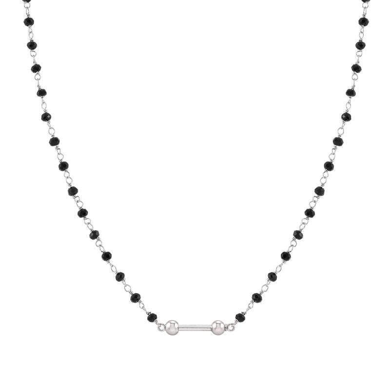 Nomination Seimia Necklace, Silver and Black Stones