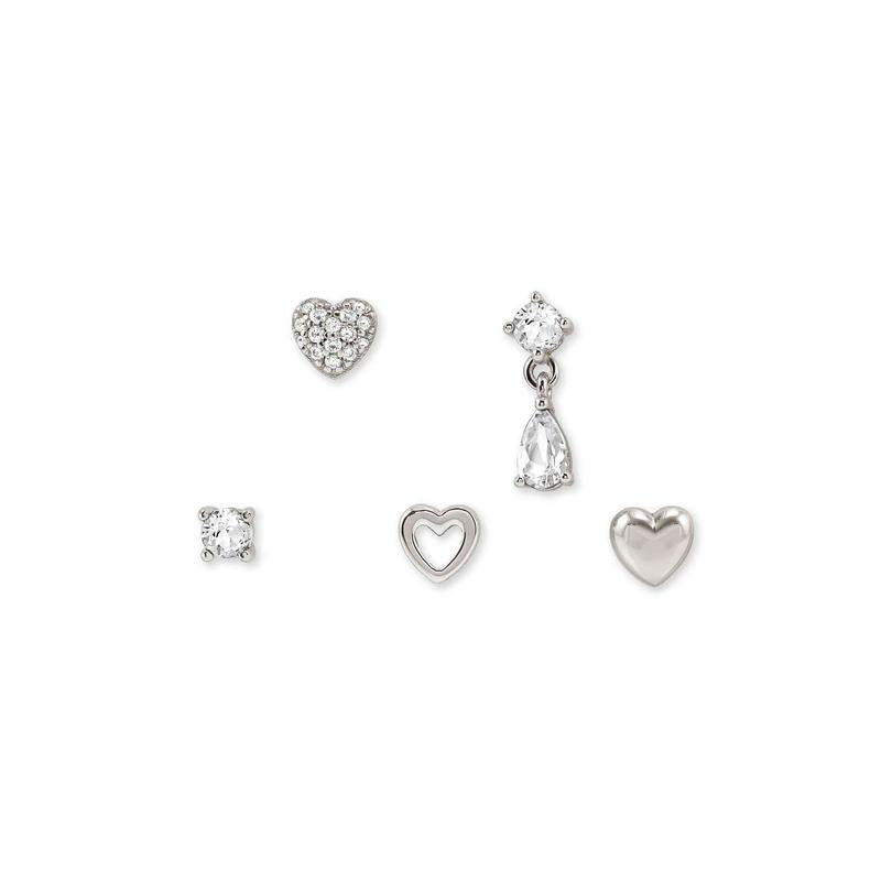 Nomination Set 5 Single Precious Moves Earrings, Silver and Cubic Zirconia, Sterling Silver