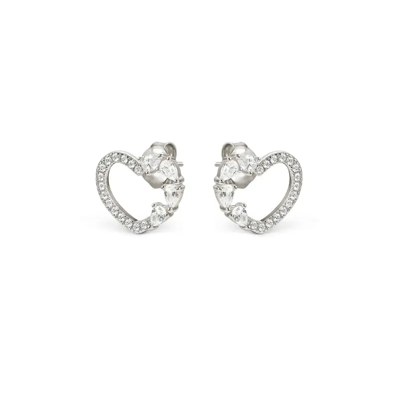 Nomination Shine Me Up Earrings, Heart with Cubic Zirconia, Sterling Silver