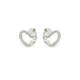 Nomination Shine Me Up Earrings, Heart with Cubic Zirconia, Sterling Silver