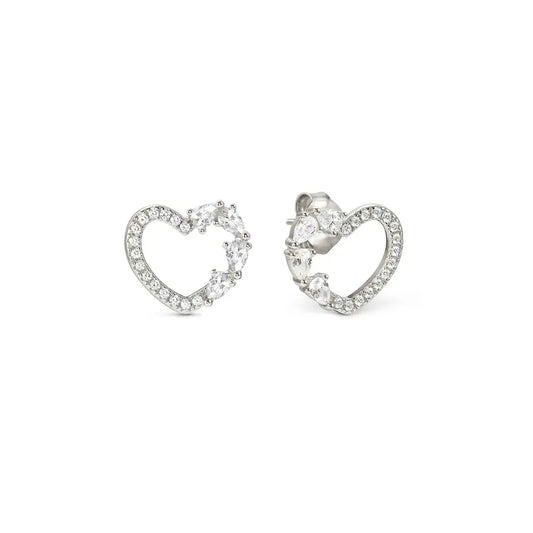 Nomination Shine Me Up Earrings, Heart with Cubic Zirconia, Sterling Silver