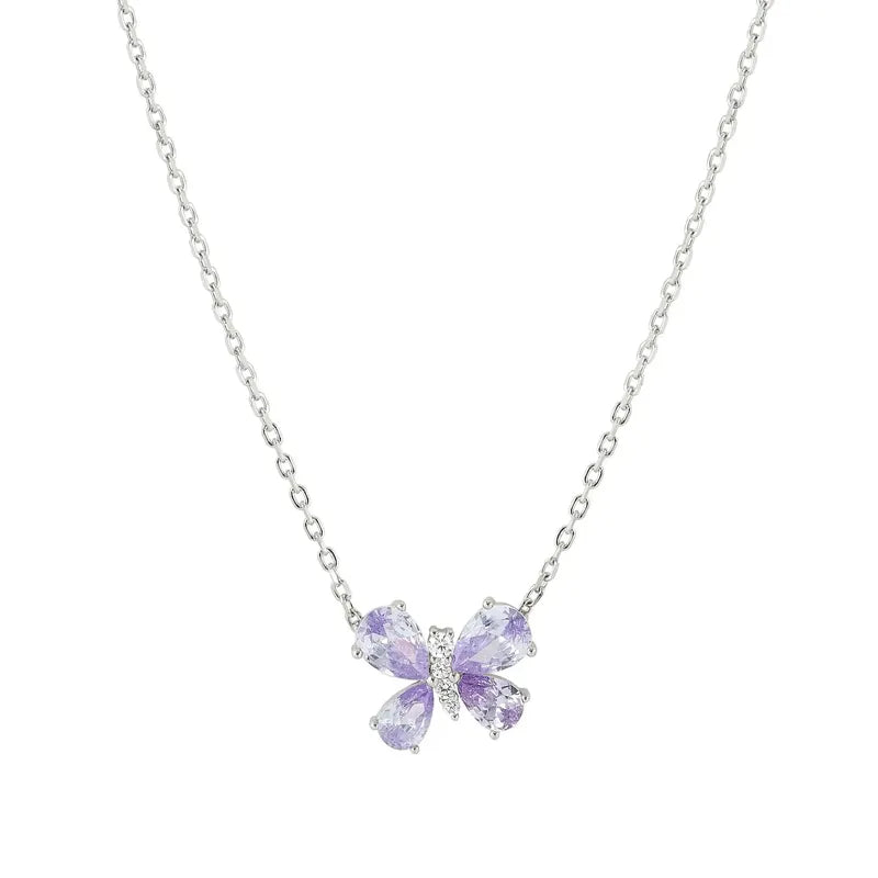 Nomination Shine Me Up Necklace, Butterfly with Cubic Zirconia, Sterling Silver