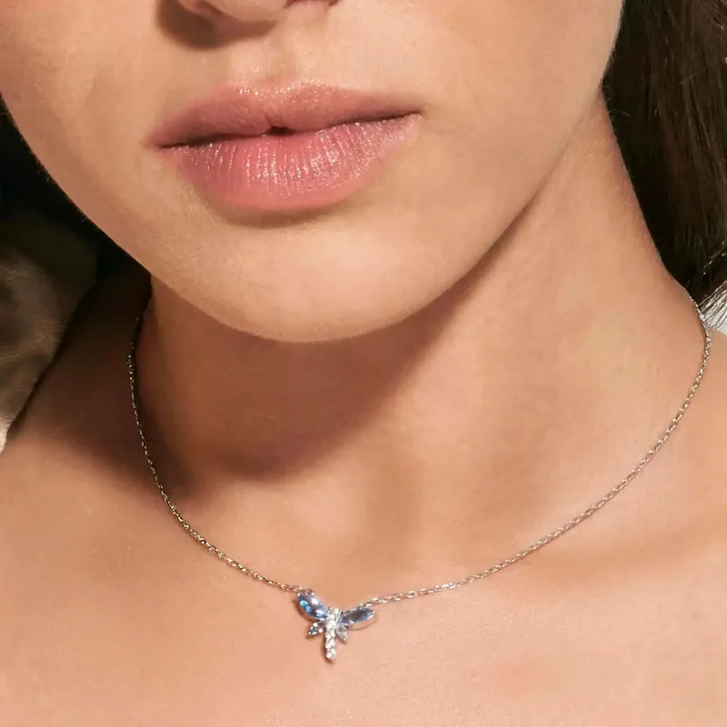 Nomination Shine Me Up Necklace, Dragonfly with Cubic Zirconia, Sterling Silver