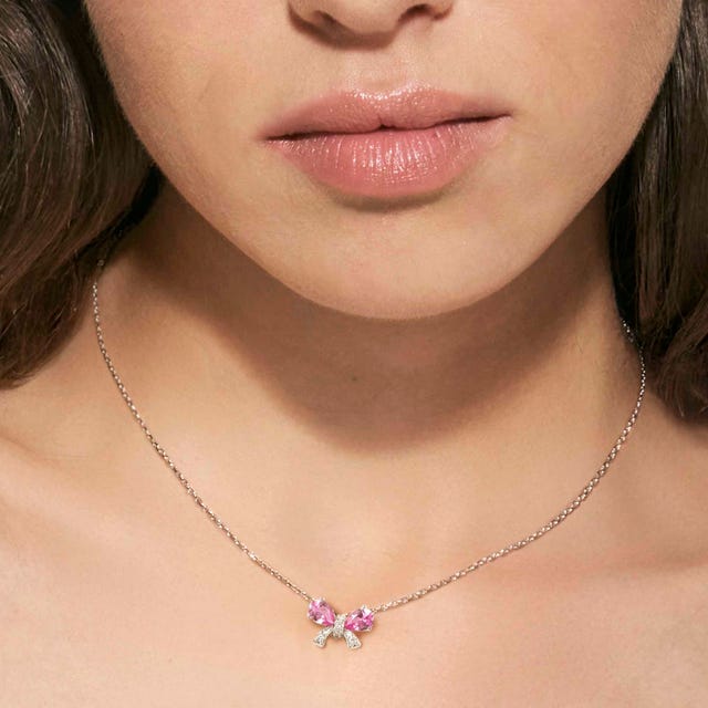 Nomination Shine Me Up Gemstone Bow Necklace with Cubic Zirconia