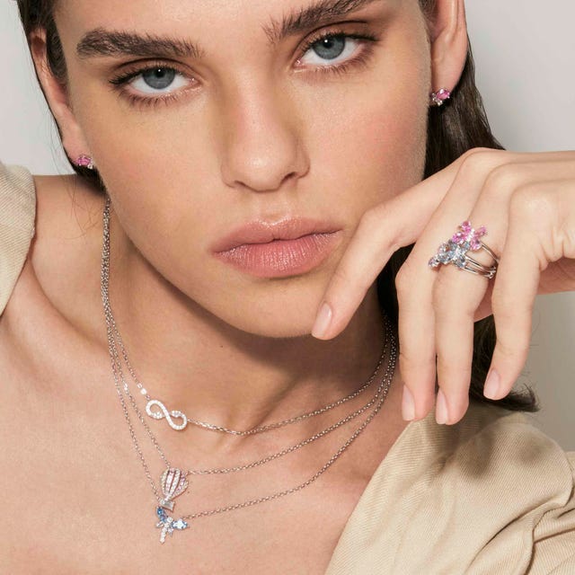 Nomination Shine Me Up Gemstone Bow Necklace with Cubic Zirconia