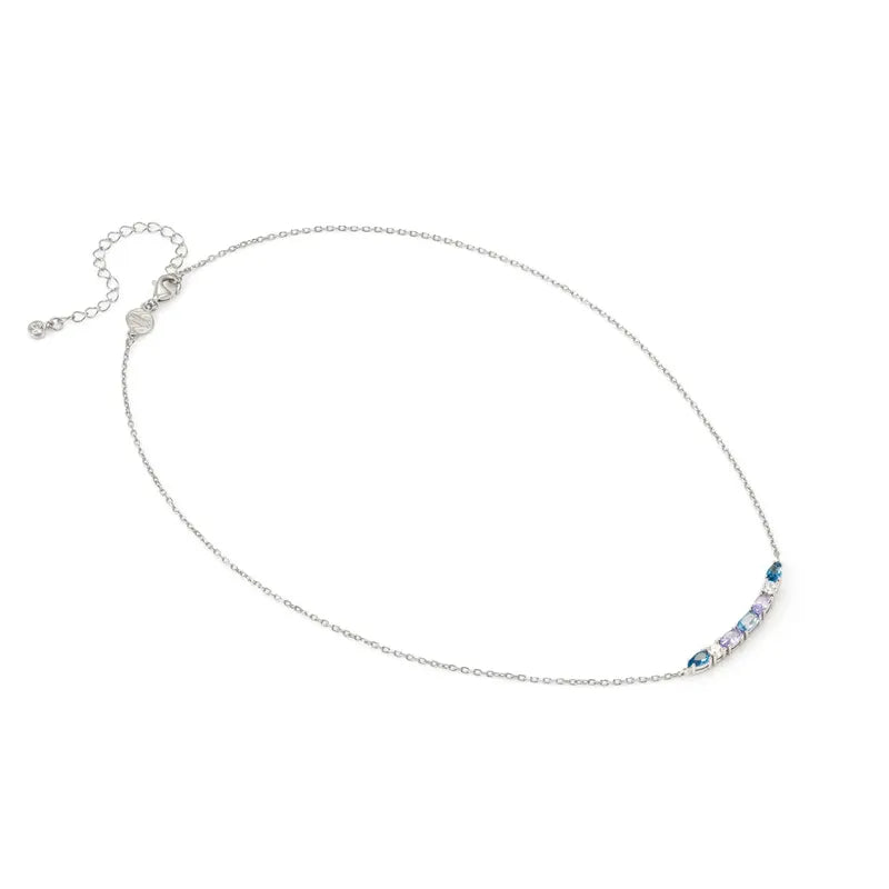 Nomination Silver Colour Wave Aurora Short Bar Cubic Zirconia Necklace
