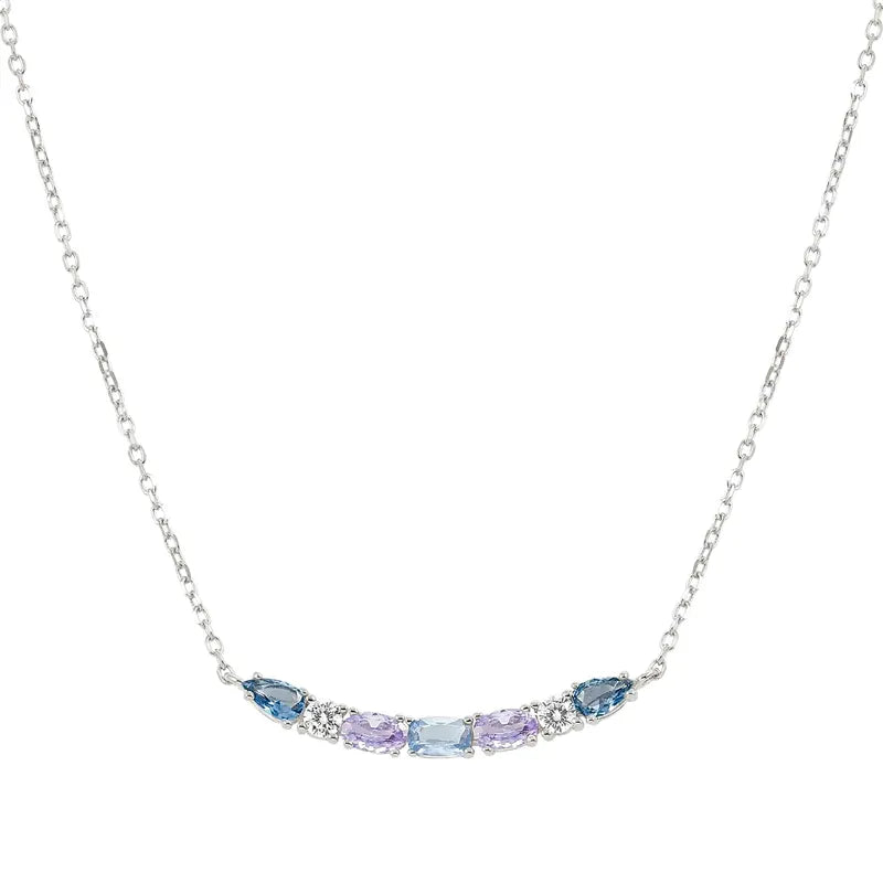 Nomination Silver Colour Wave Aurora Short Bar Cubic Zirconia Necklace