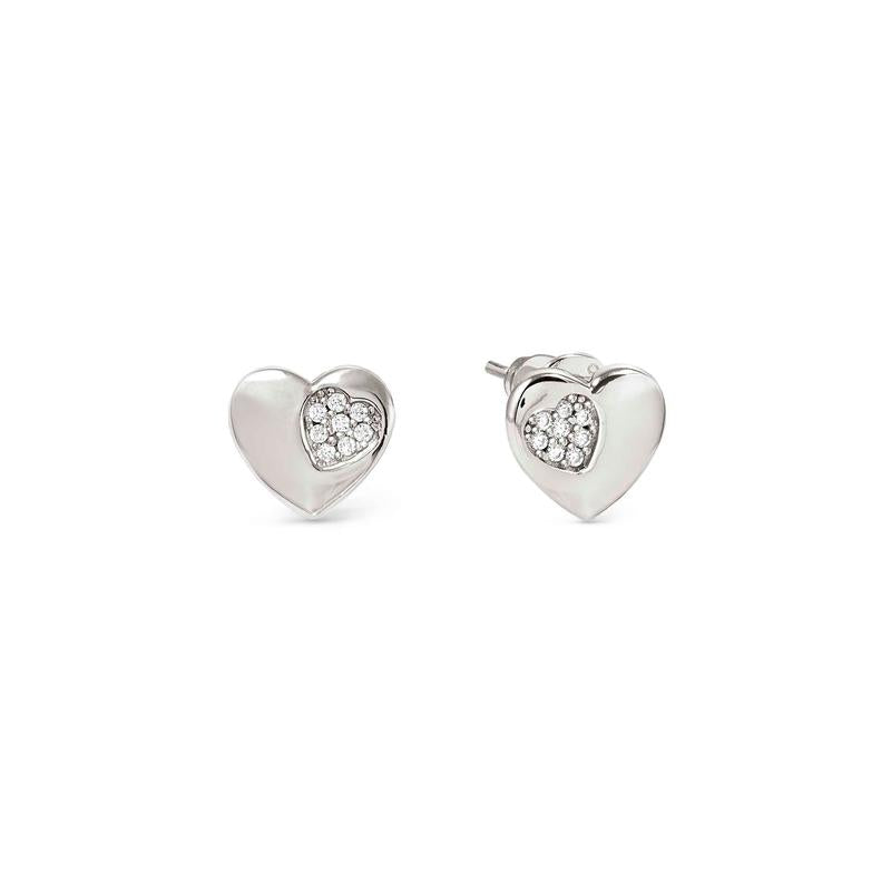 Nomination Silver Petit Sparkle Heart Stud Earrings