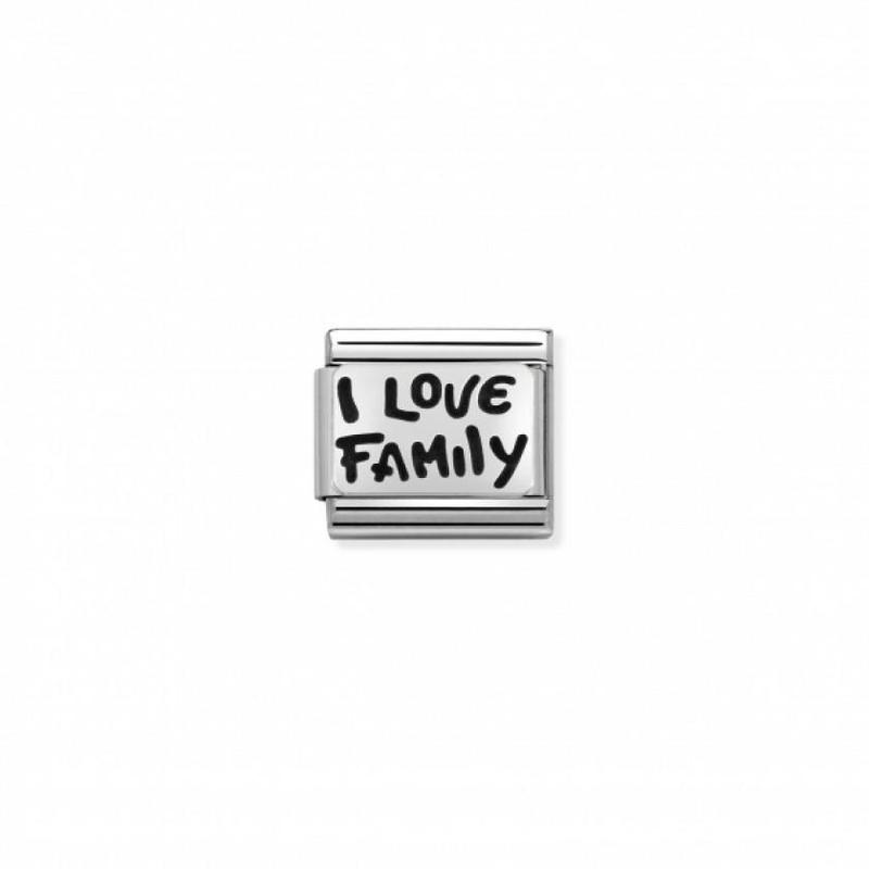Nomination Silvershine Enamel I Love My Family Link