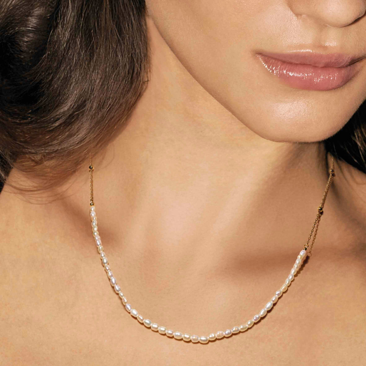 Nomination Siren Dream Necklace, Chain and Half Pearls, Silver