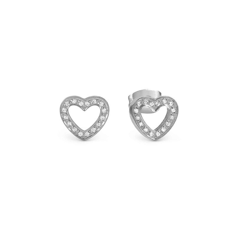 Nomination Soffio Damore Earrings, Heart, Cubic Zirconia, Sterling Silver