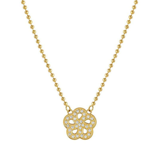 Nomination Soffio Damore Necklace, Flower, Cubic Zirconia, Gold