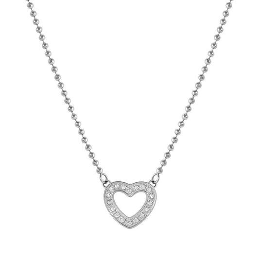 Nomination Soffio Damore Necklace, Heart, Cubic Zirconia, Sterling Silver