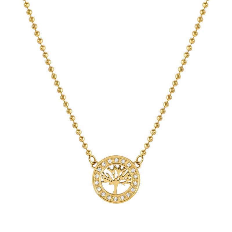 Nomination Soffio Damore Necklace, Tree of Life, Cubic Zirconia, Gold