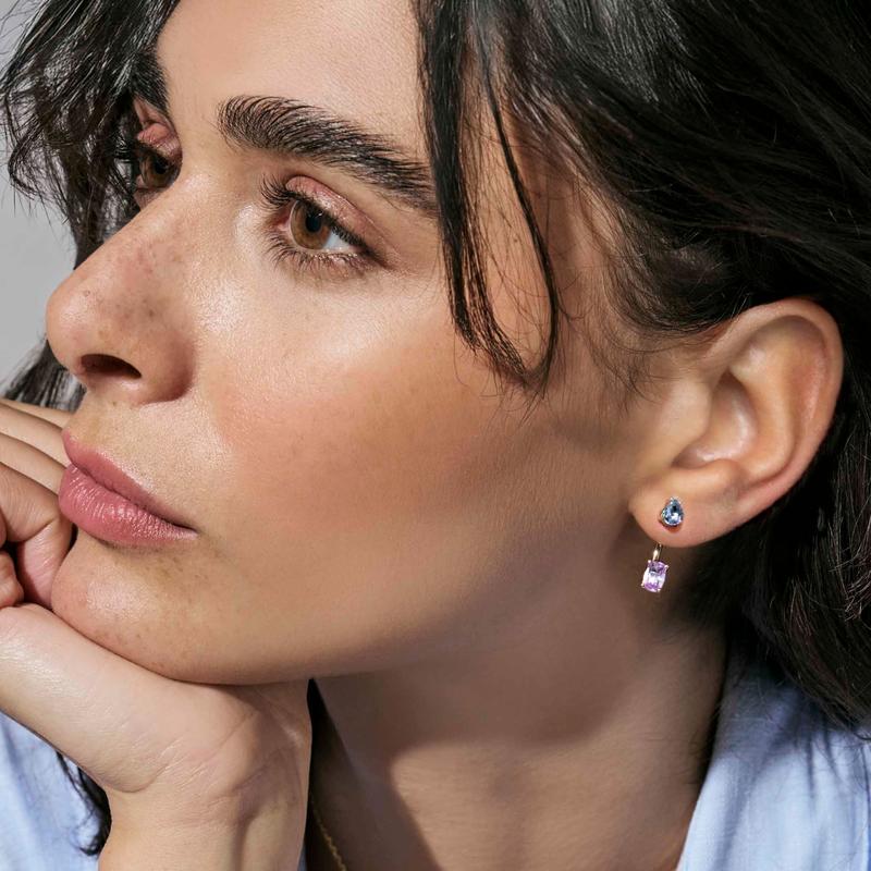 Nomination Sparkling White Rhodium Silver Ear Jackets