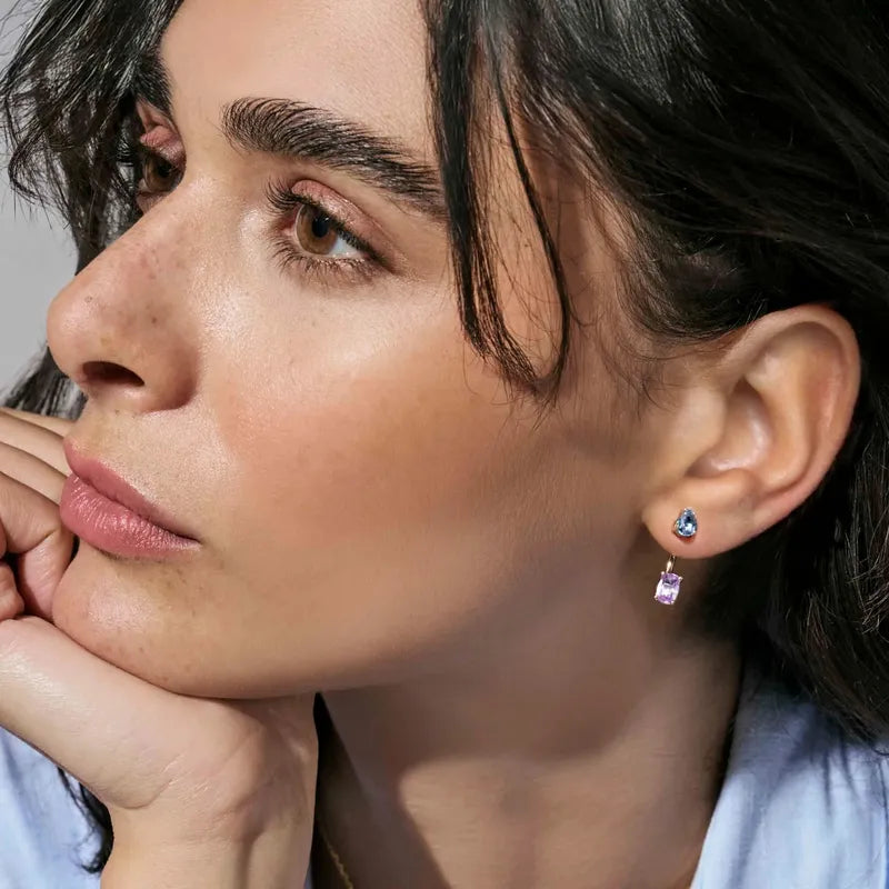 Nomination Sparkling White Rhodium Silver Ear Jackets