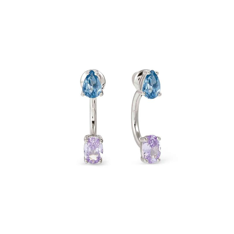 Nomination Sparkling White Rhodium Silver Ear Jackets