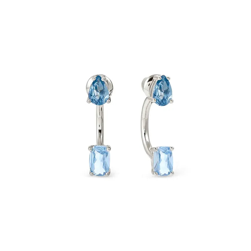 Nomination Sparkling White Rhodium Silver Ear Jackets