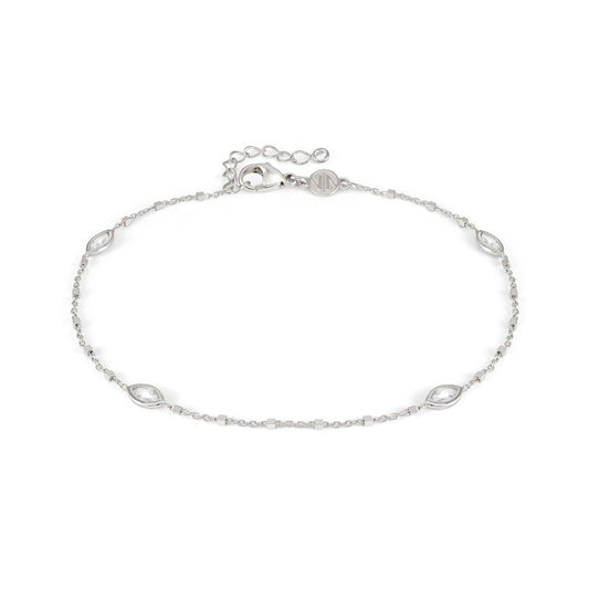 Nomination Sterling Silver Anklet, Marquise-Cut Stones