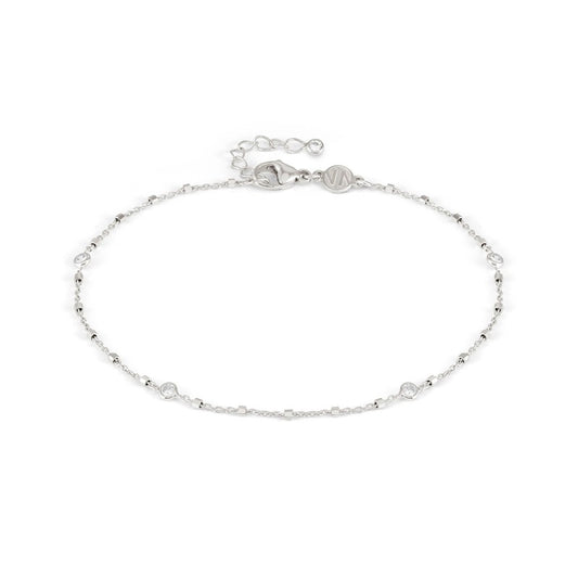 Nomination Sterling Silver Anklet, Round-Cut Stones