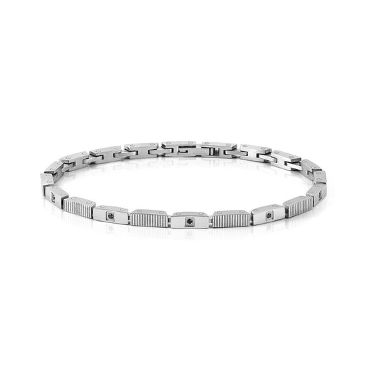 Nomination Strong Diamond Bracelet, Black Diamond, Silver, Stainless Steel