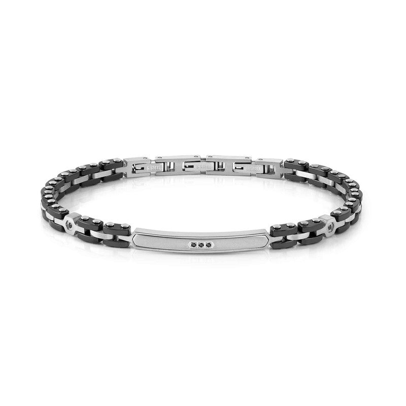 Nomination Strong Diamond Ceramic Bracelet, Black Diamond, Black, Stainless Steel