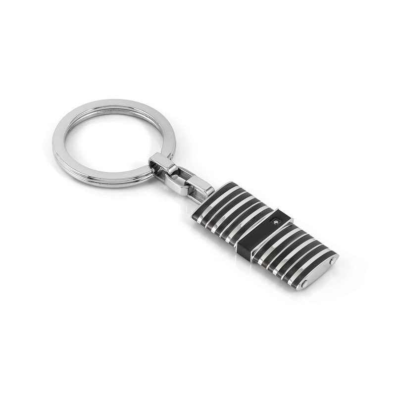 Nomination Strong Diamond Keychain, White Diamond, Black, Stainless Steel