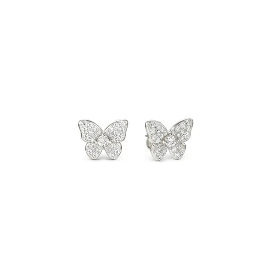 Nomination Sweet Madame Earrings, Butterfly with Cubic Zirconia, Silver