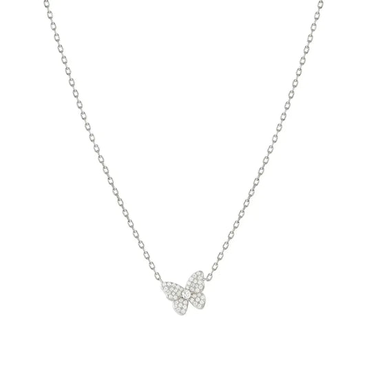 Nomination Sweet Madame Necklace, Butterfly with Cubic Zirconia, Sterling Silver