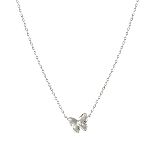 Nomination Sweet Madame Necklace, Butterfly with Cubic Zirconia, Sterling Silver