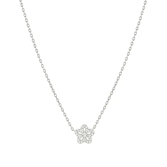 Nomination Sweet Madame Necklace, Flower with Cubic Zirconia, Sterling Silver