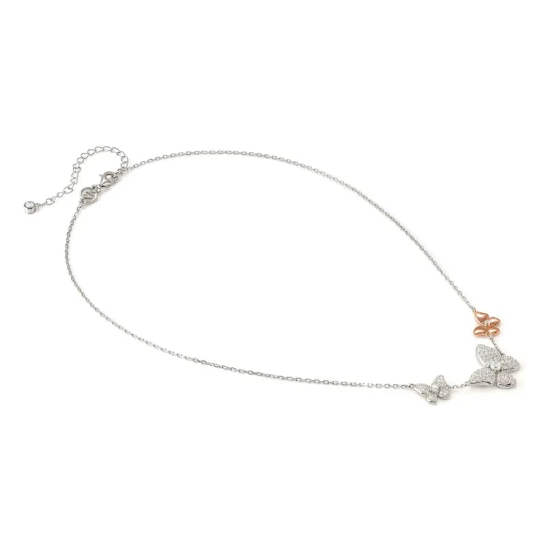 Nomination Sweetmadame Necklace, Butterflies with Cubic Zirconia, Rose Gold