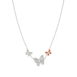 Nomination Sweetmadame Necklace, Butterflies with Cubic Zirconia, Rose Gold