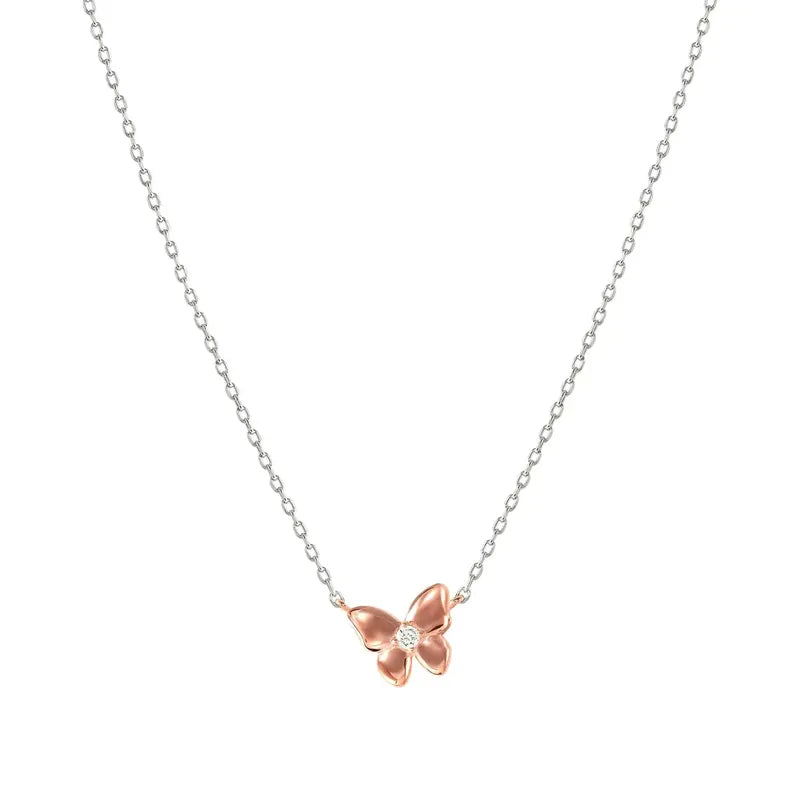 Nomination Sweetmadame Necklace, Butterfly with Cubic Zirconia, Rose Gold