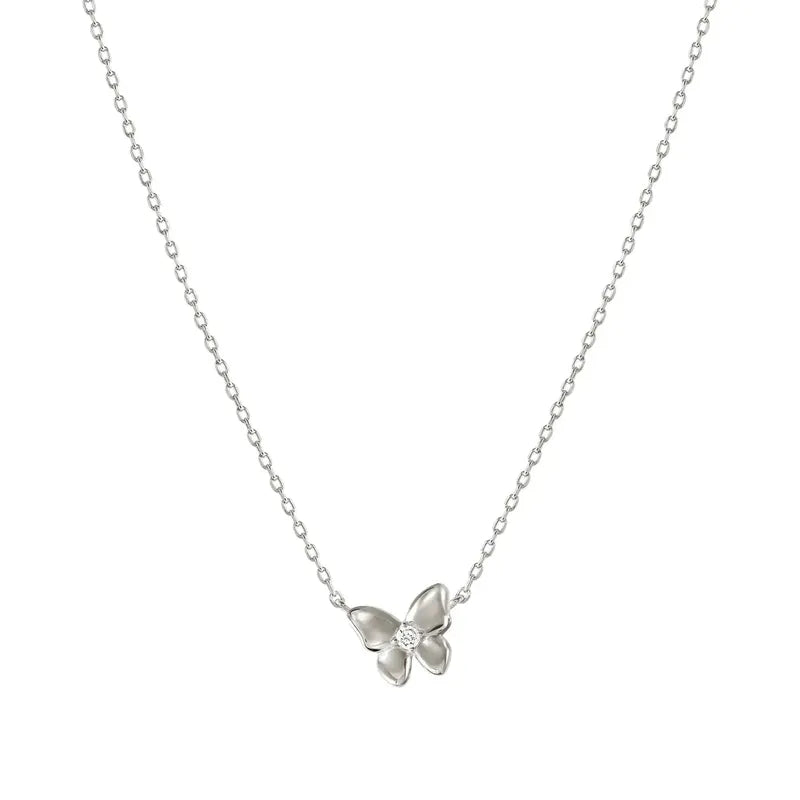 Nomination Sweetmadame Necklace, Butterfly with Cubic Zirconia, Sterling Silver