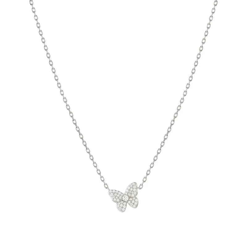 Nomination Sweetmadame Necklace, Butterfly with Cubic Zirconia, Sterling Silver