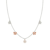 Nomination Sweetmadame Necklace, Flowers & Butterflies Mix, Rose Gold