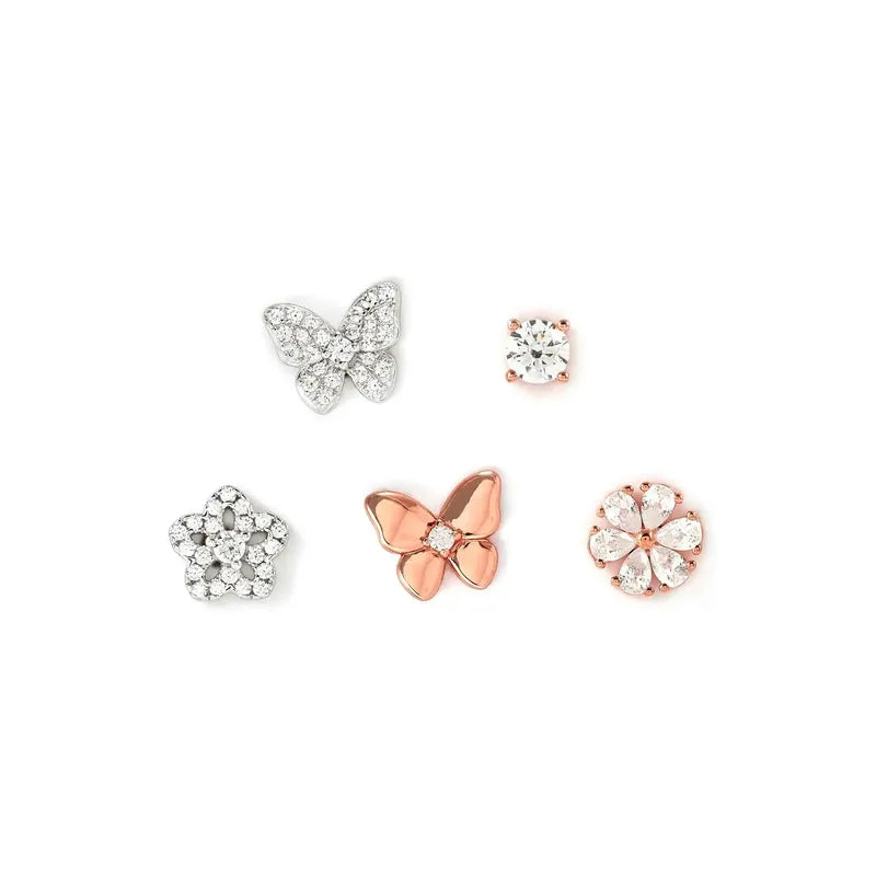 Nomination Sweetmadame Silver Earring Set, Rose Gold with Cubic Zirconia