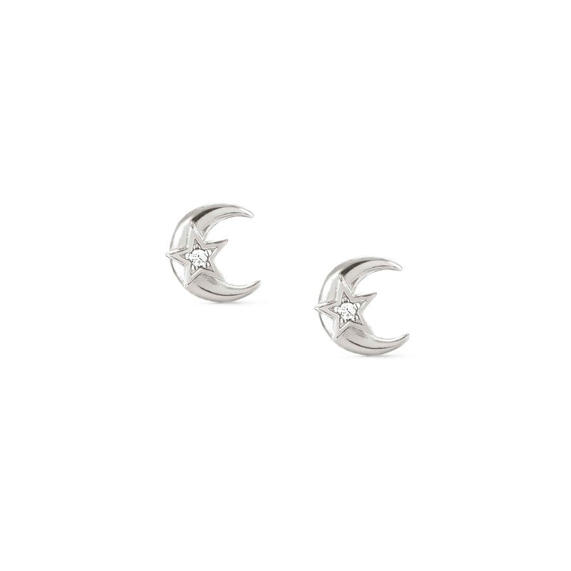 Nomination Sweetrock Earrings, Moon, Silver