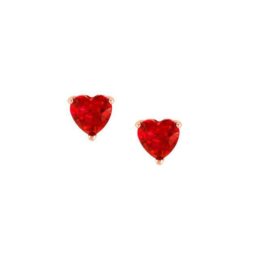 Nomination Sweetrock Earrings, Red Heart, 22K Rose Gold
