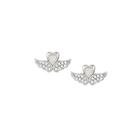 Nomination Sweetrock Earrings, Winged Heart, Silver