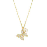 Nomination Sweetrock Necklace, Butterfly & Flower, Cubic Zirconia, Gold