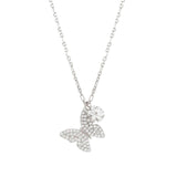 Nomination Sweetrock Necklace, Butterfly & Flower, Cubic Zirconia, Sterling Silver