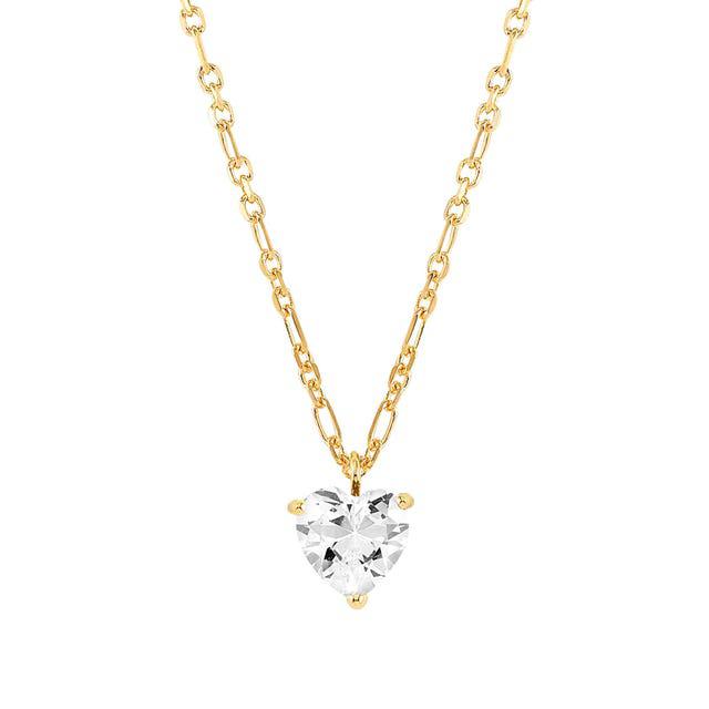 Nomination Sweetrock Necklace, Heart, Cubic Zirconia, Gold