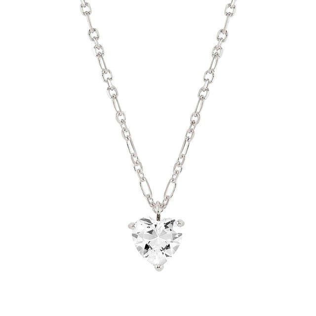 Nomination Sweetrock Necklace, Heart, Cubic Zirconia, Sterling Silver