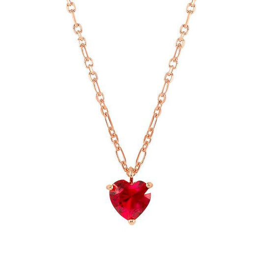 Nomination Sweetrock Necklace, Red Heart, 22K Rose Gold