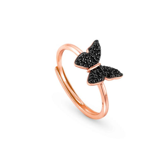 Nomination Sweetrock Ring, Butterfly, Cubic Zirconia, Rose Gold