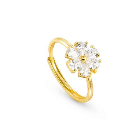 Nomination Sweetrock Ring, Flower, Cubic Zirconia, Gold