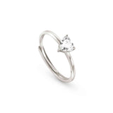 Nomination Sweetrock Ring, White Heart, Silver